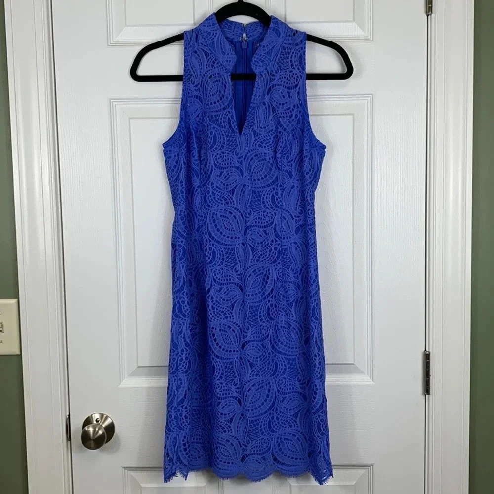 Lilly Pulitzer periwinkle blue lace sleeveless dress sz 0